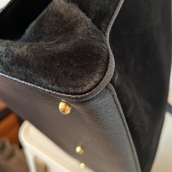 Vintage Gucci Diana Black Suede Bamboo Two Way - Picture 8 of 16